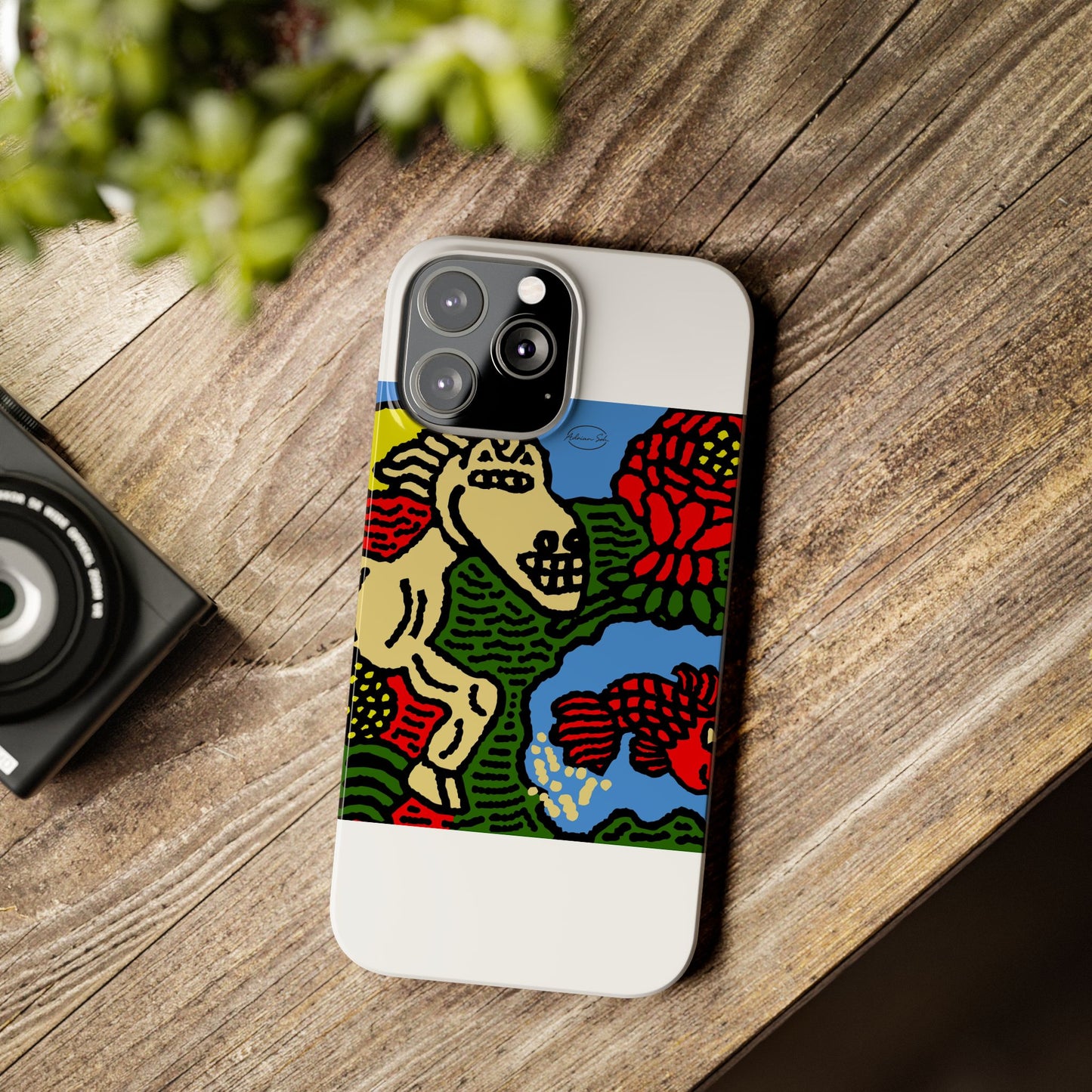 Galloping carefree through life Slim Phone Case