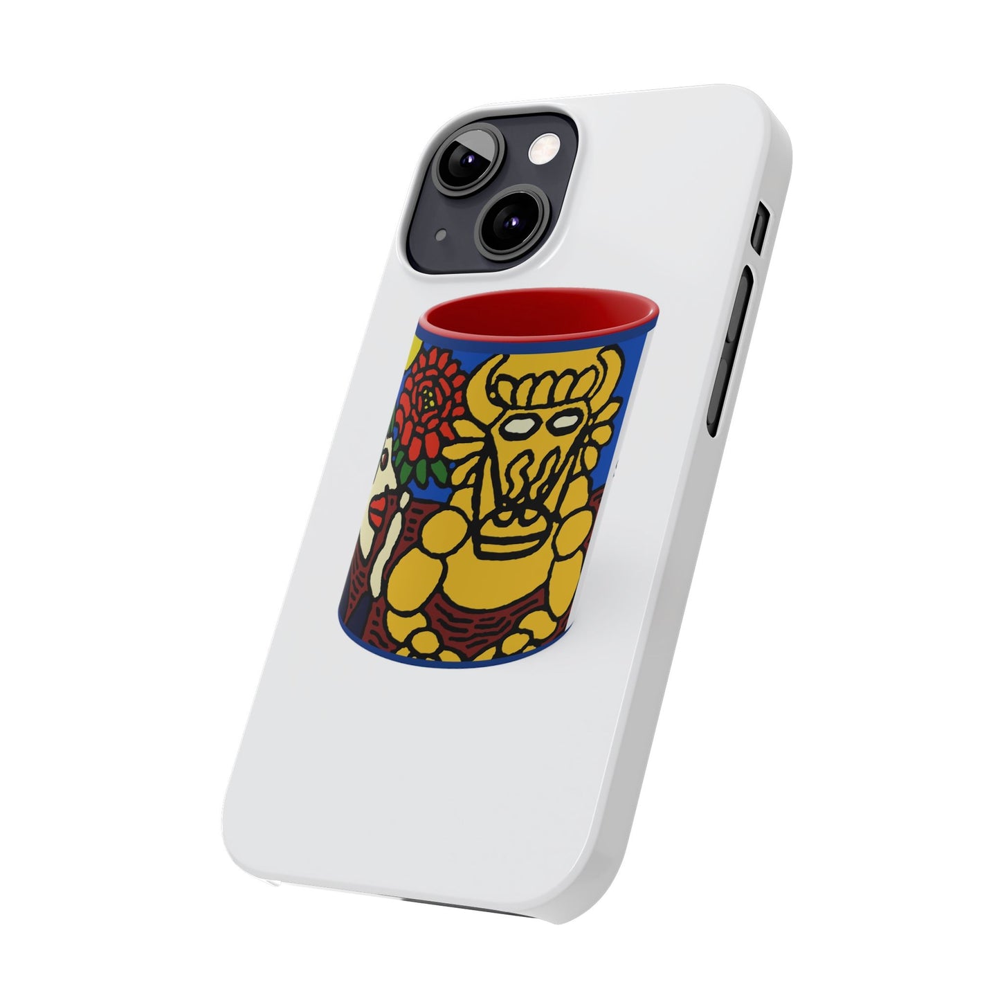 The warrior hailing the mighty golden dragon Slim Phone Case