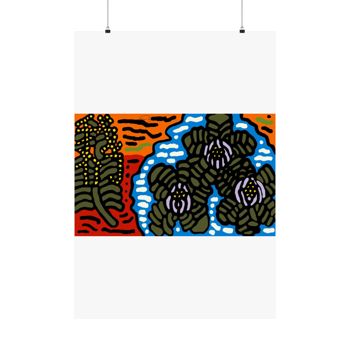The Sri Lankan water lilies meets the Australian wattle Matte Poster Vertical (Large)