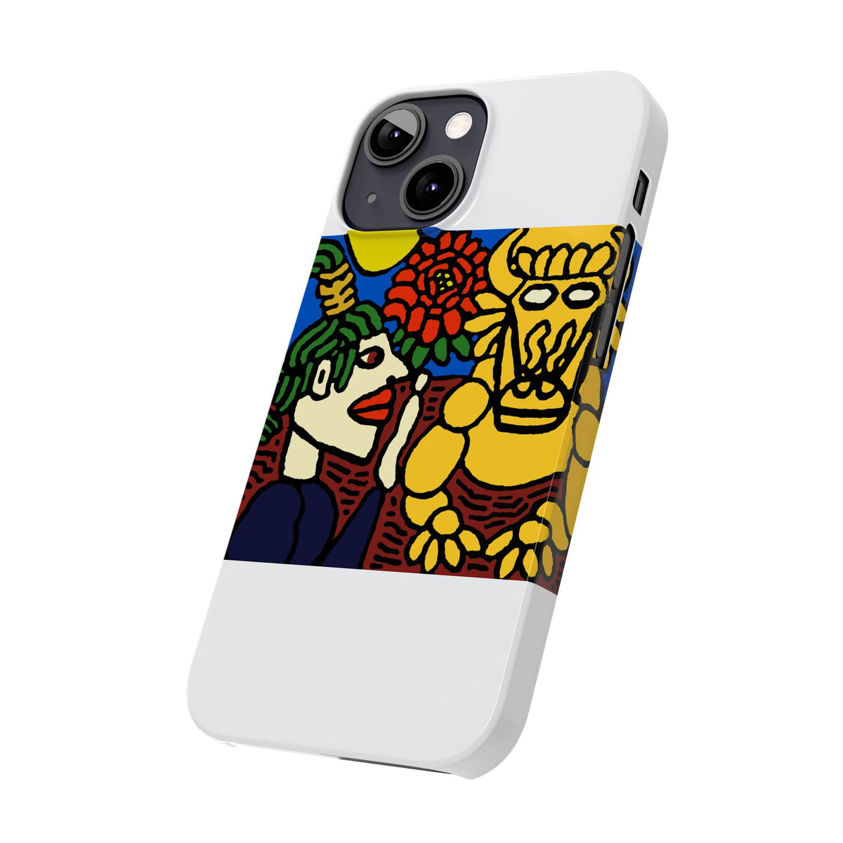 The warrior hailing the mighty golden dragon Slim Phone Case