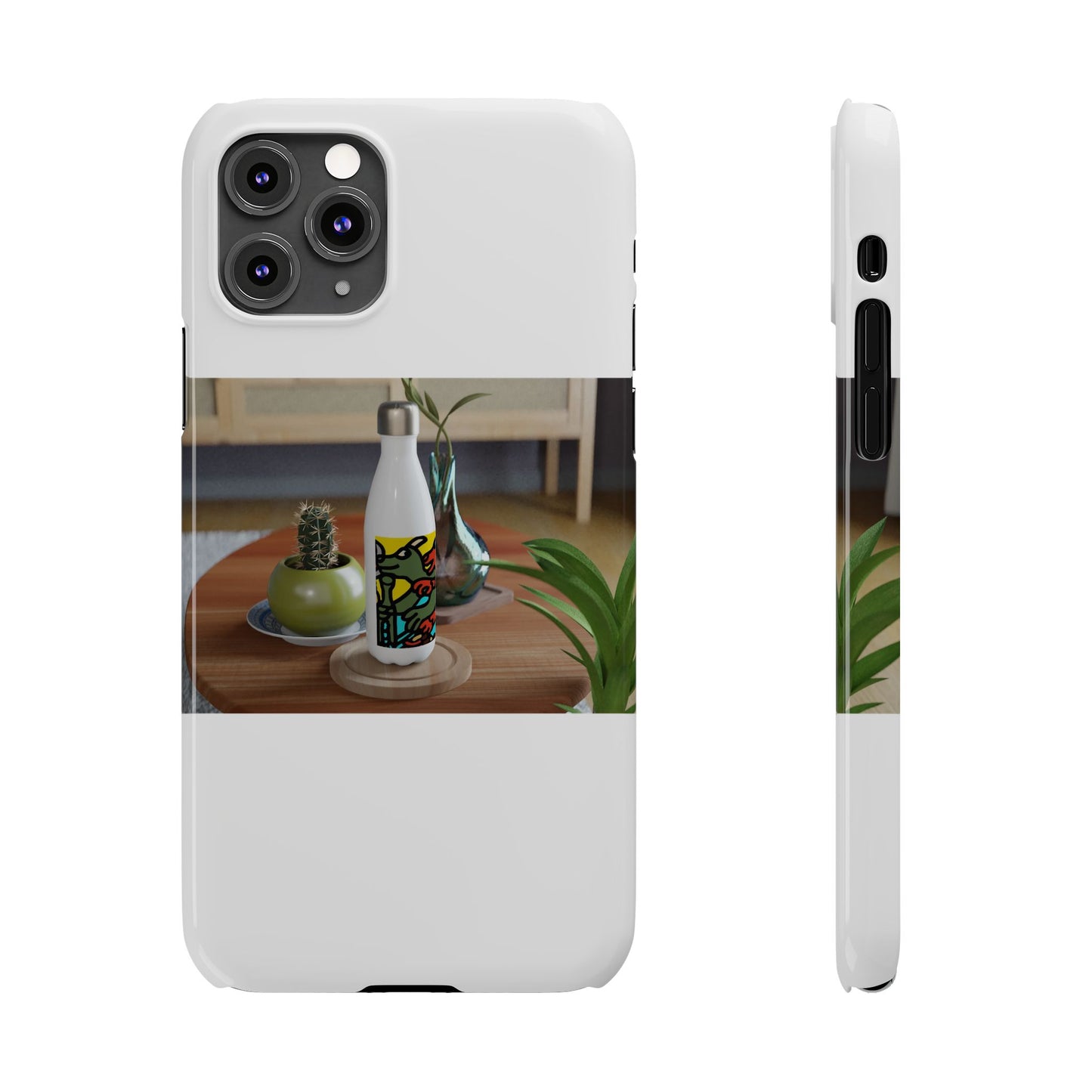 Two dragons enjoying a feast together Slim Phone Case