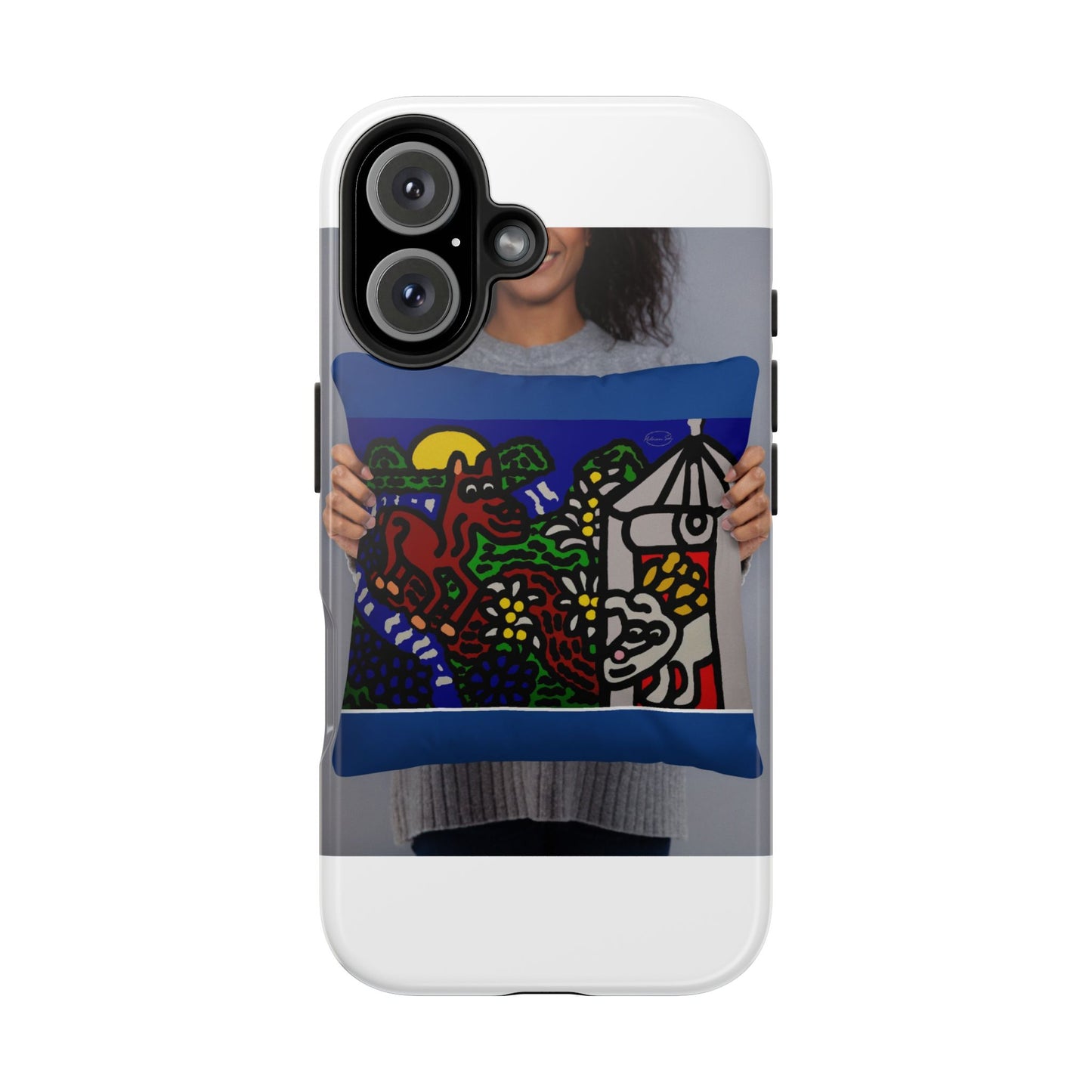 Bunny welcoming a friendly horse on his journey Tough Phone Case