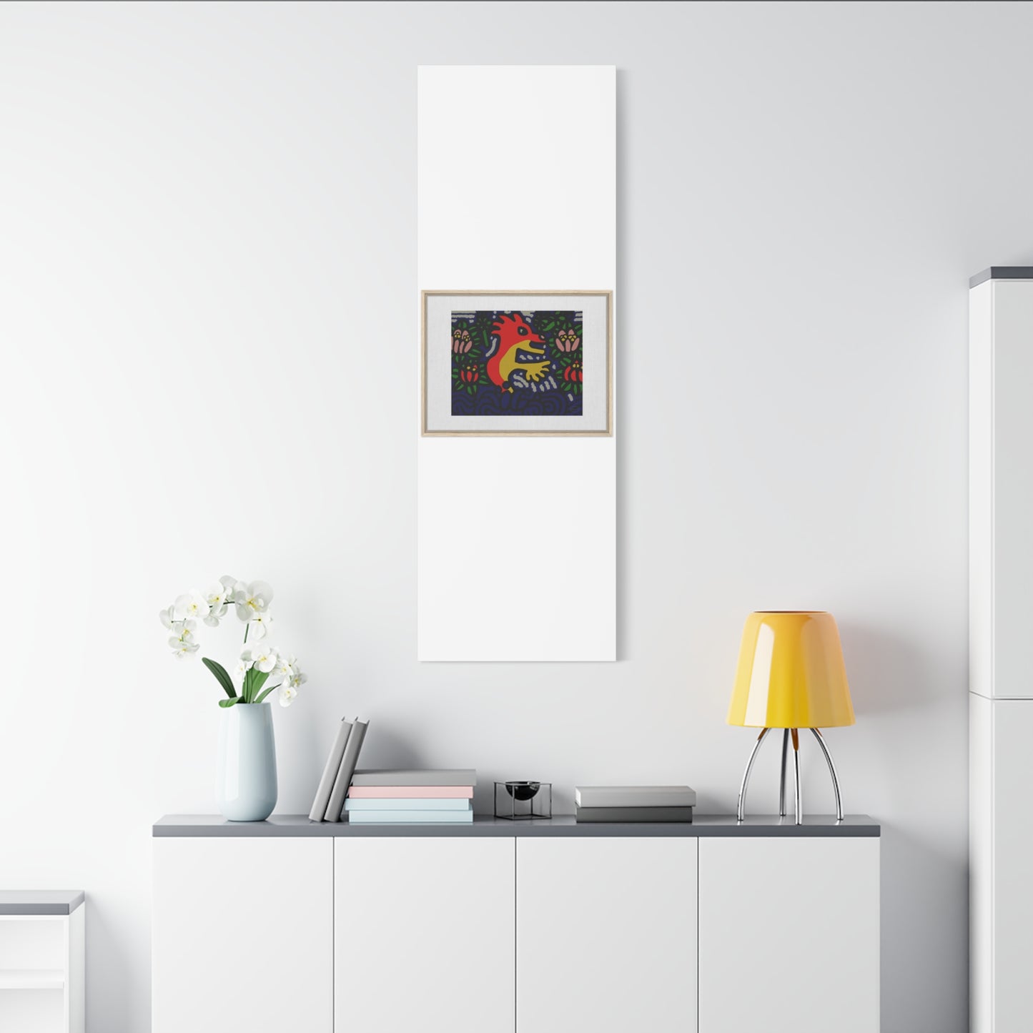 Breaking through the surface of a lotus pond Canvas (Large)
