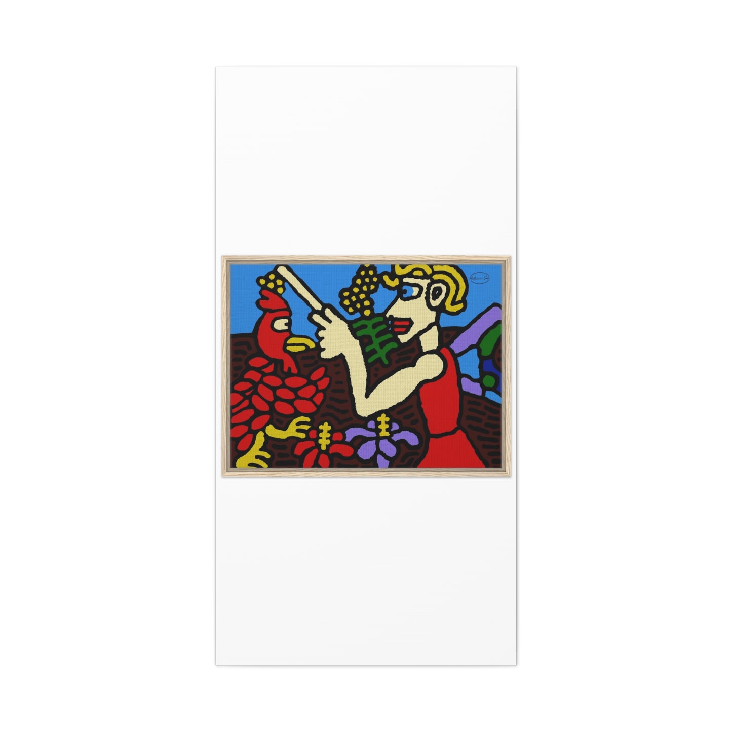 The hen gaining a blessing from a fairy Canvas (Large)