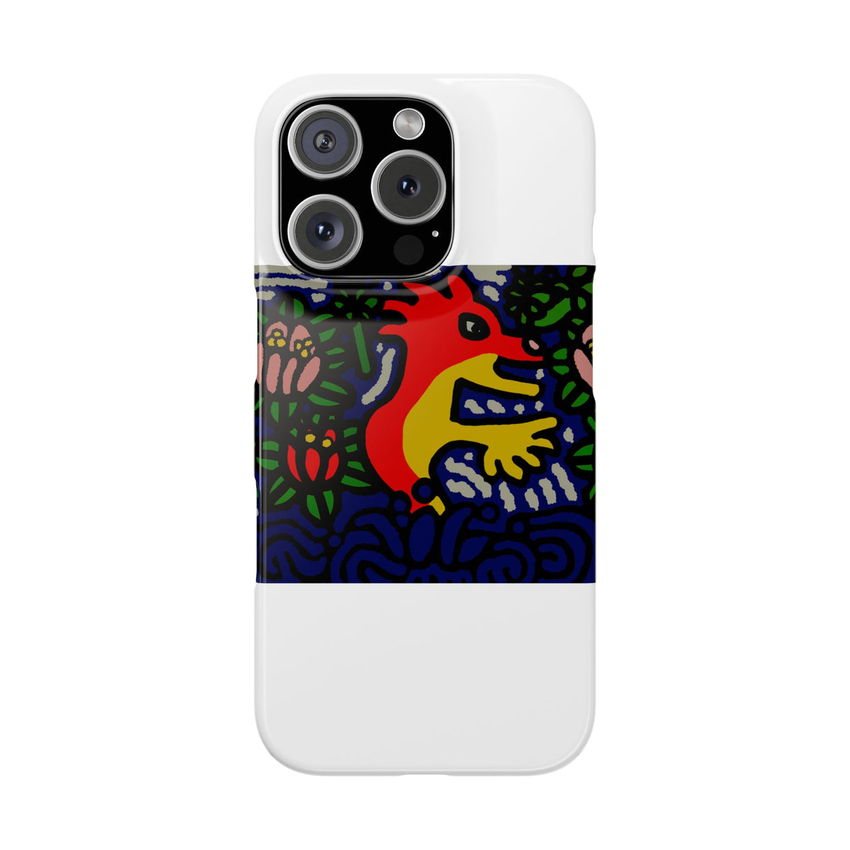 Breaking through the surface of a lotus pond Slim Phone Case