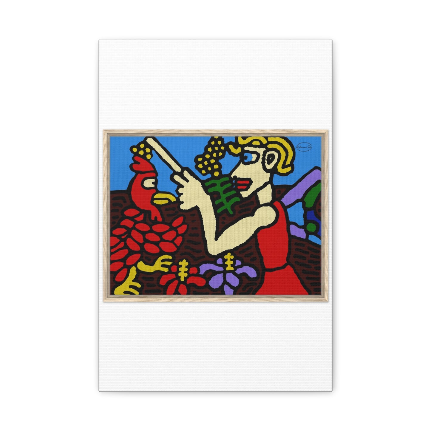 The hen gaining a blessing from a fairy Canvas (Small)