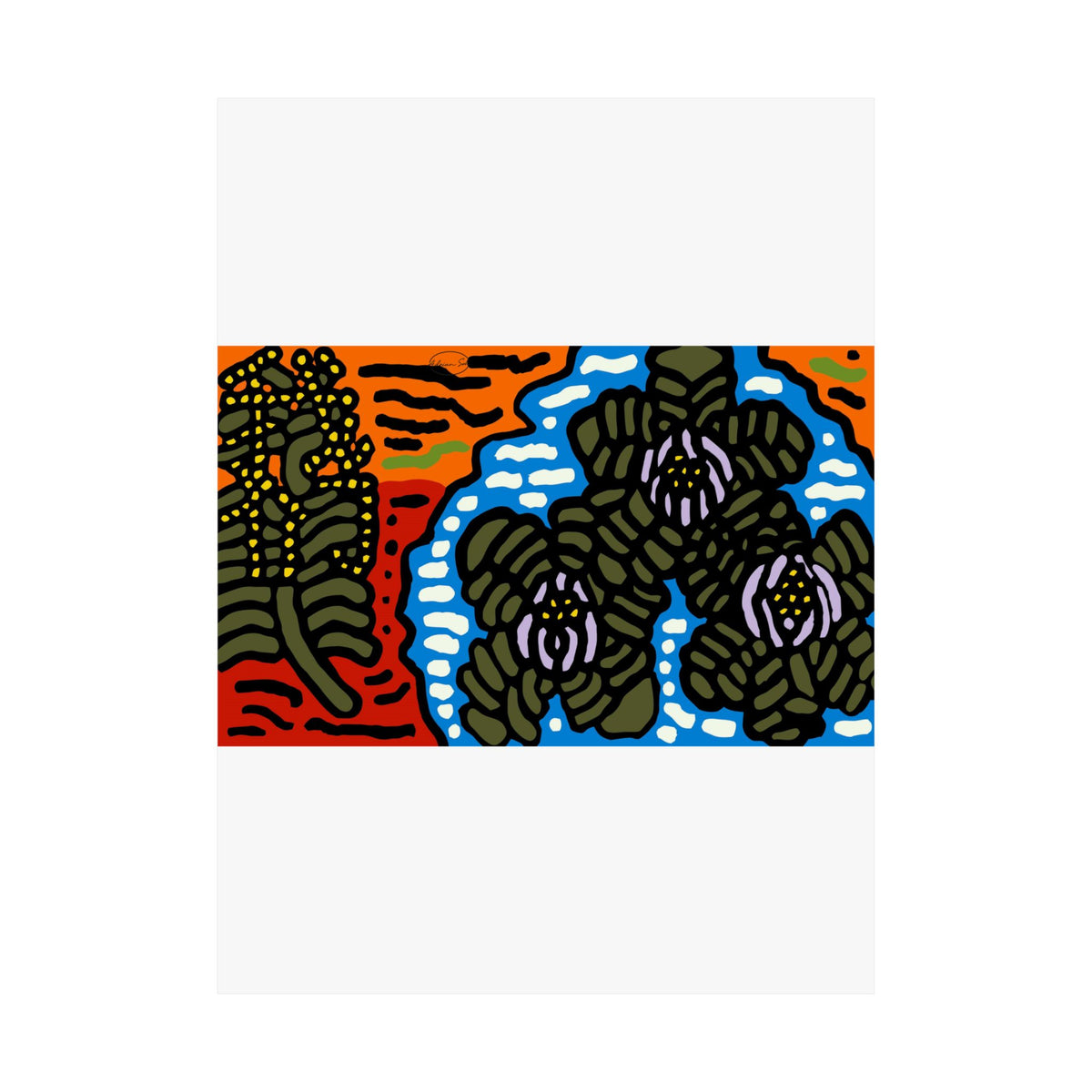 The Sri Lankan water lilies meets the Australian wattle Matte Poster Vertical (Large)