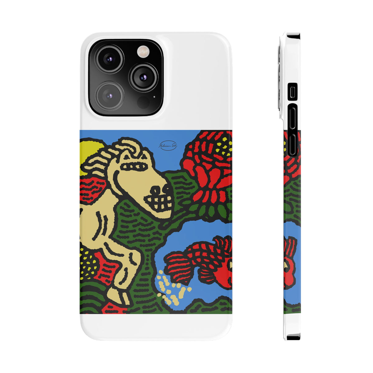 Galloping carefree through life Slim Phone Case