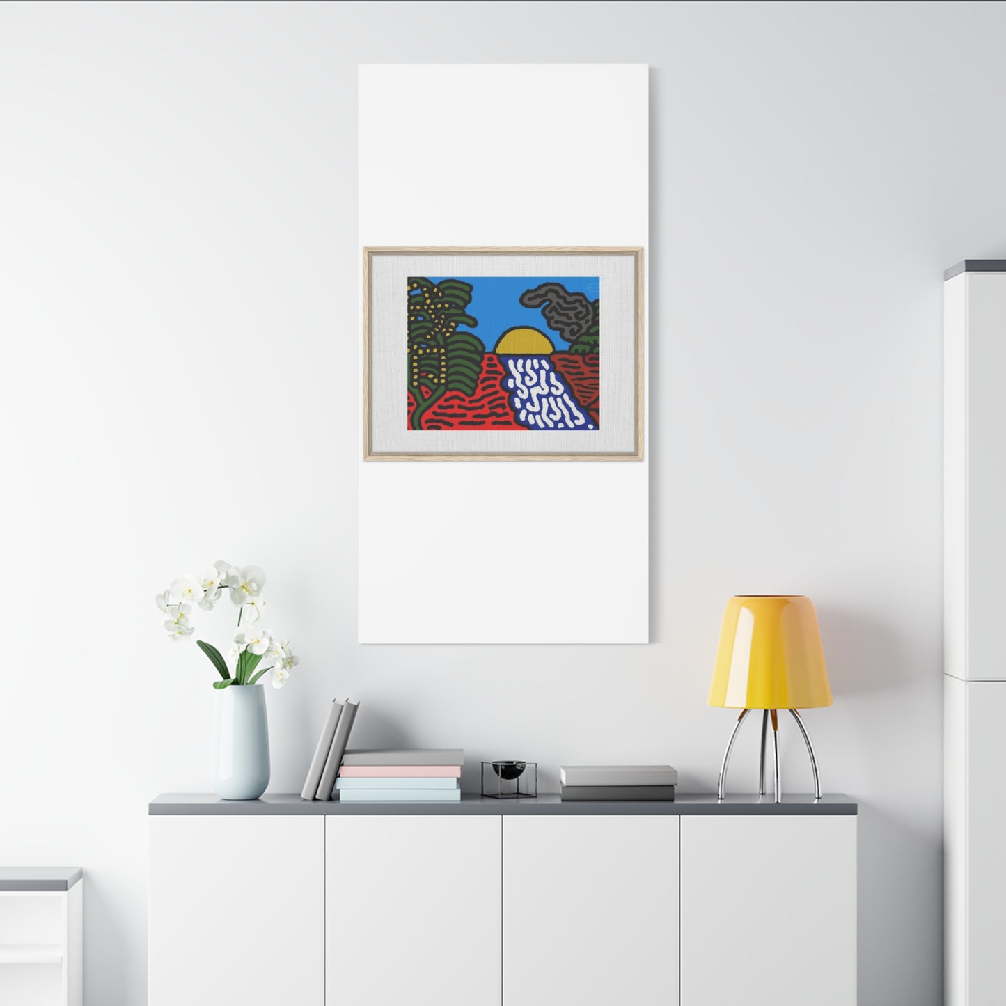 The river that joins the Australian wattle and Lebanese cedar tree in friendship Canvas (Large)