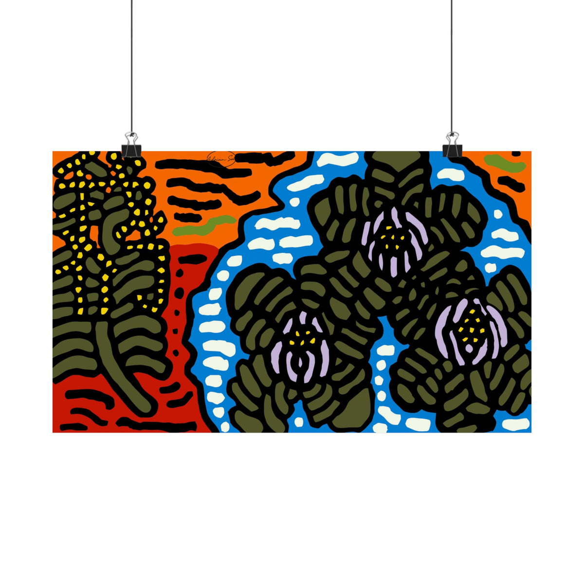 The Sri Lankan water lilies meets the Australian wattle Matte Poster Horizontal (Large)