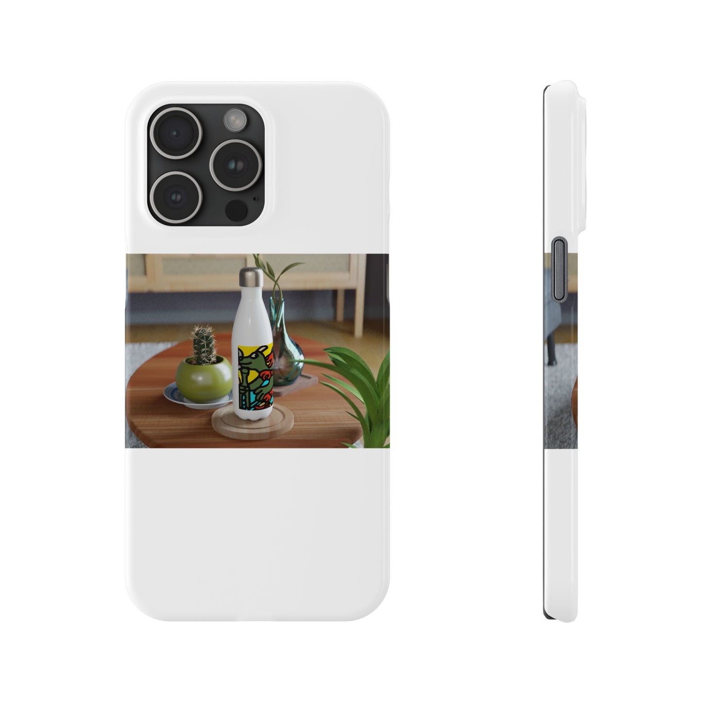 Two dragons enjoying a feast together Slim Phone Case