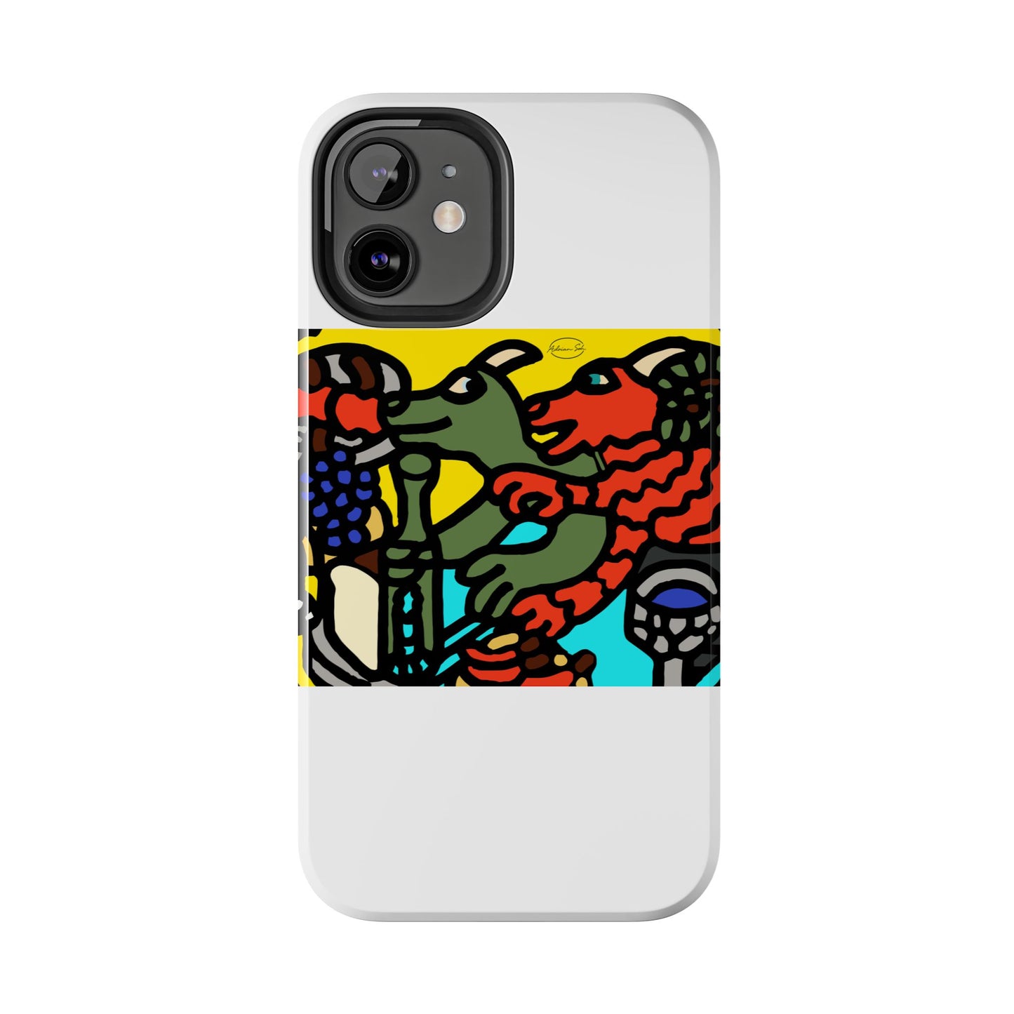 Two dragons enjoying a feast together Tough Phone Case