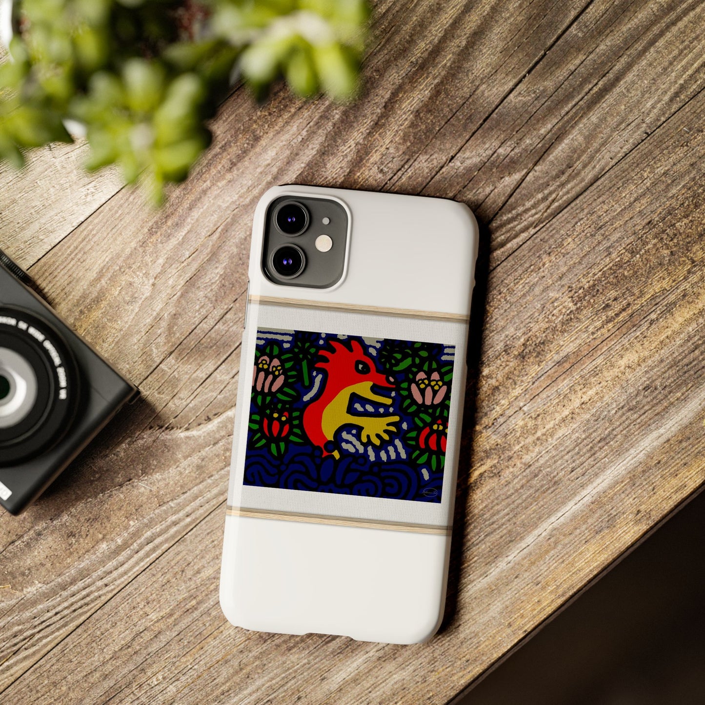 Breaking through the surface of a lotus pond Slim Phone Case