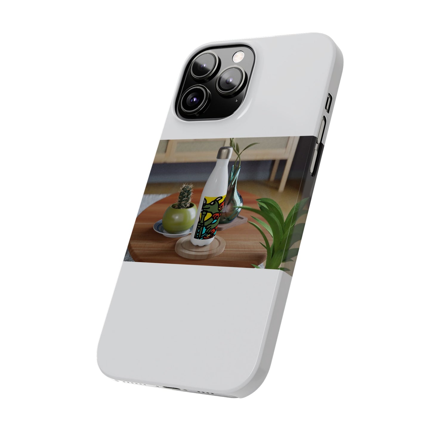 Two dragons enjoying a feast together Slim Phone Case