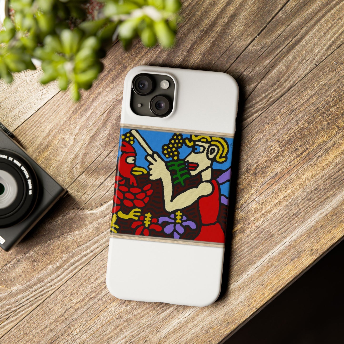 The hen gaining a blessing from a fairy Slim Phone Case