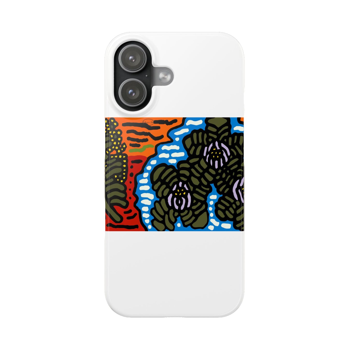 The Sri Lankan water lilies meets the Australian wattle Slim Phone Case