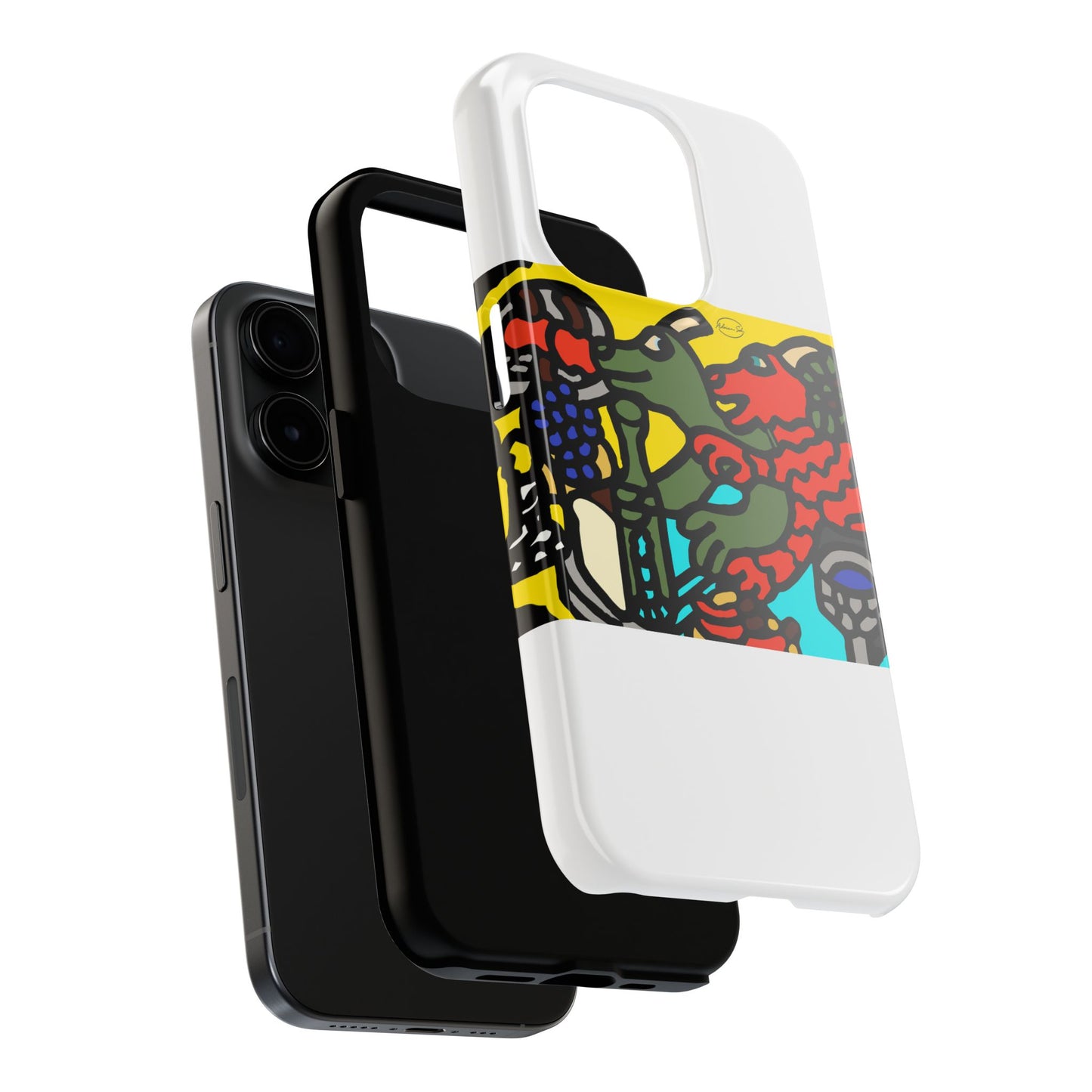 Two dragons enjoying a feast together Tough Phone Case
