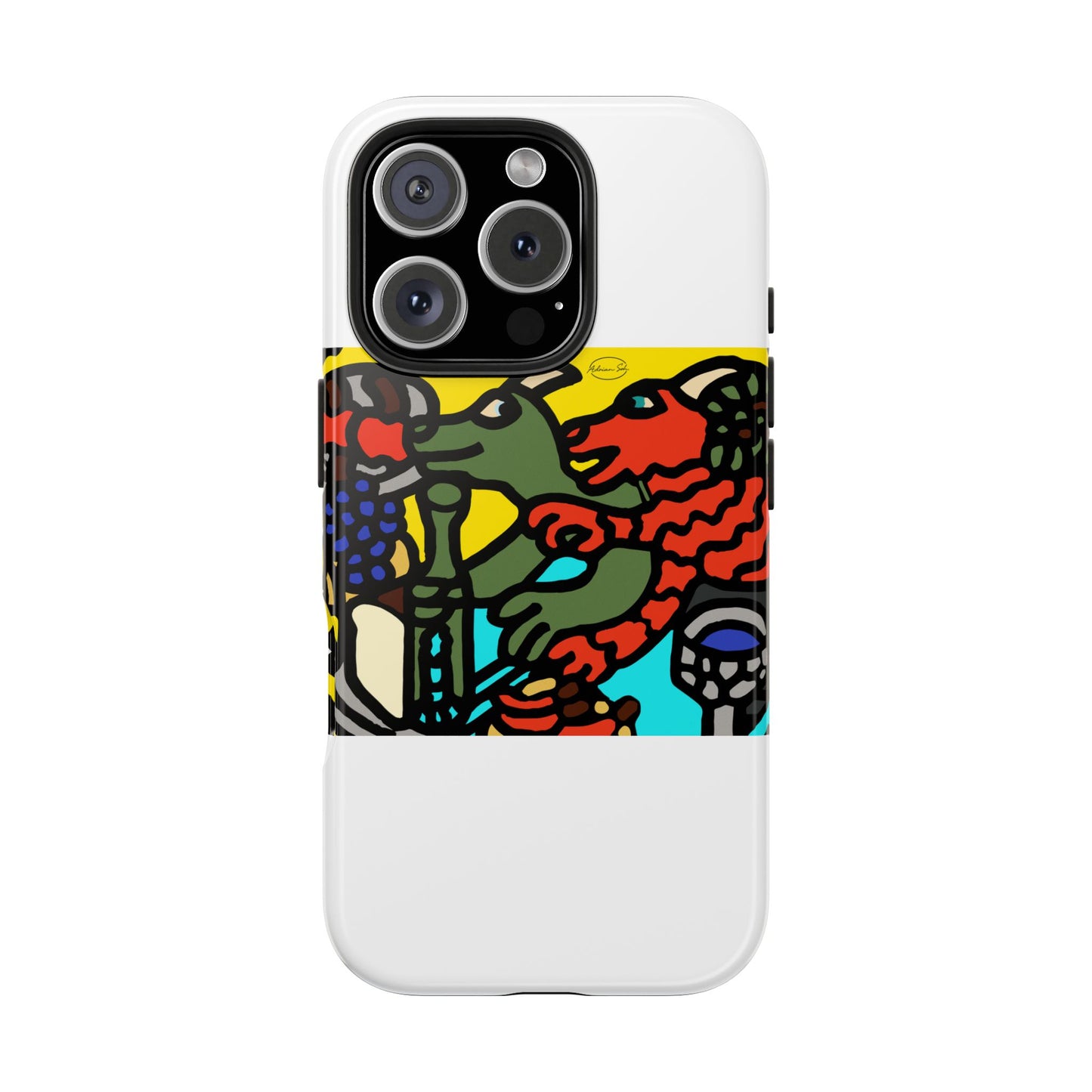 Two dragons enjoying a feast together Tough Phone Case