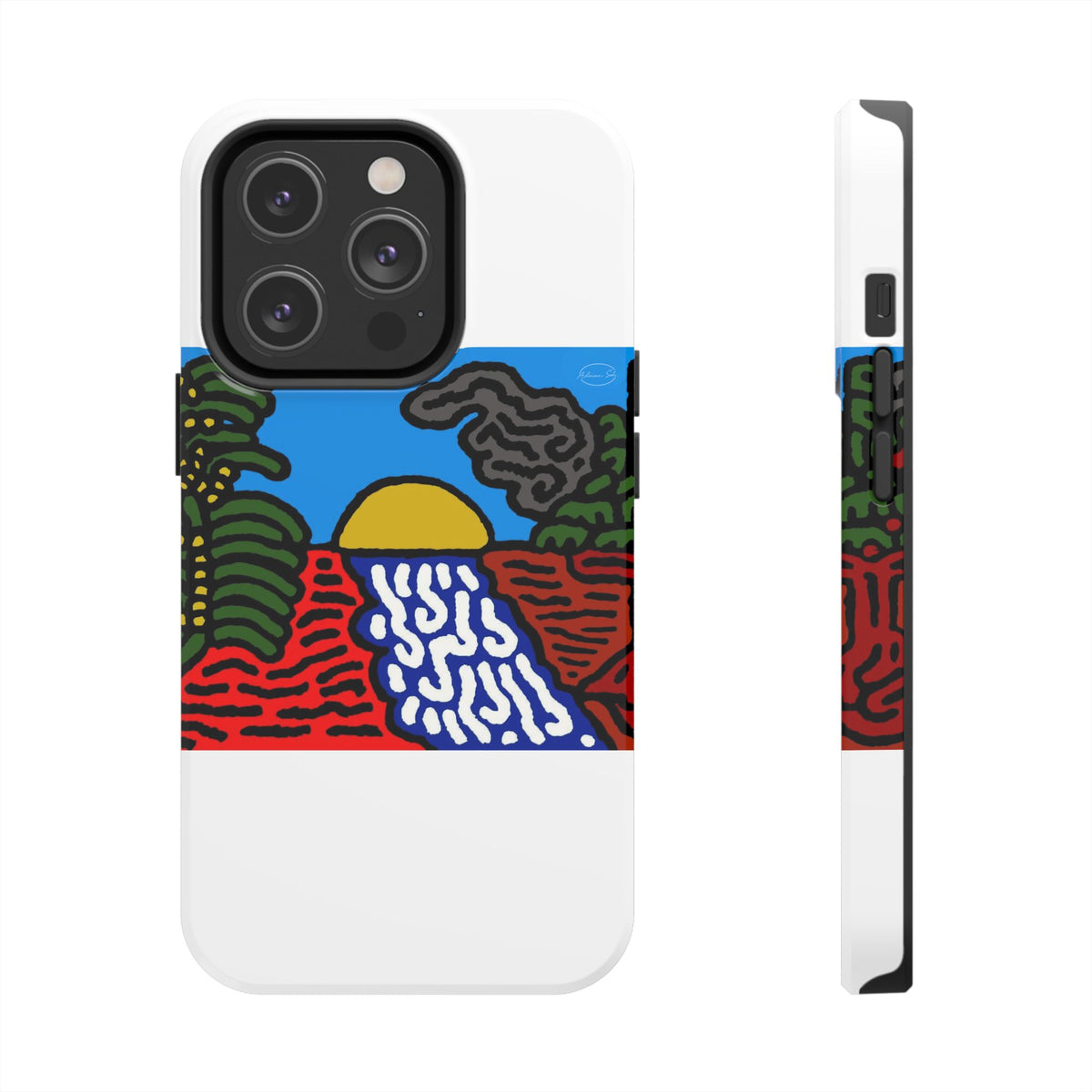 The river that joins the Australian wattle and Lebanese cedar tree in friendship Tough Phone Case
