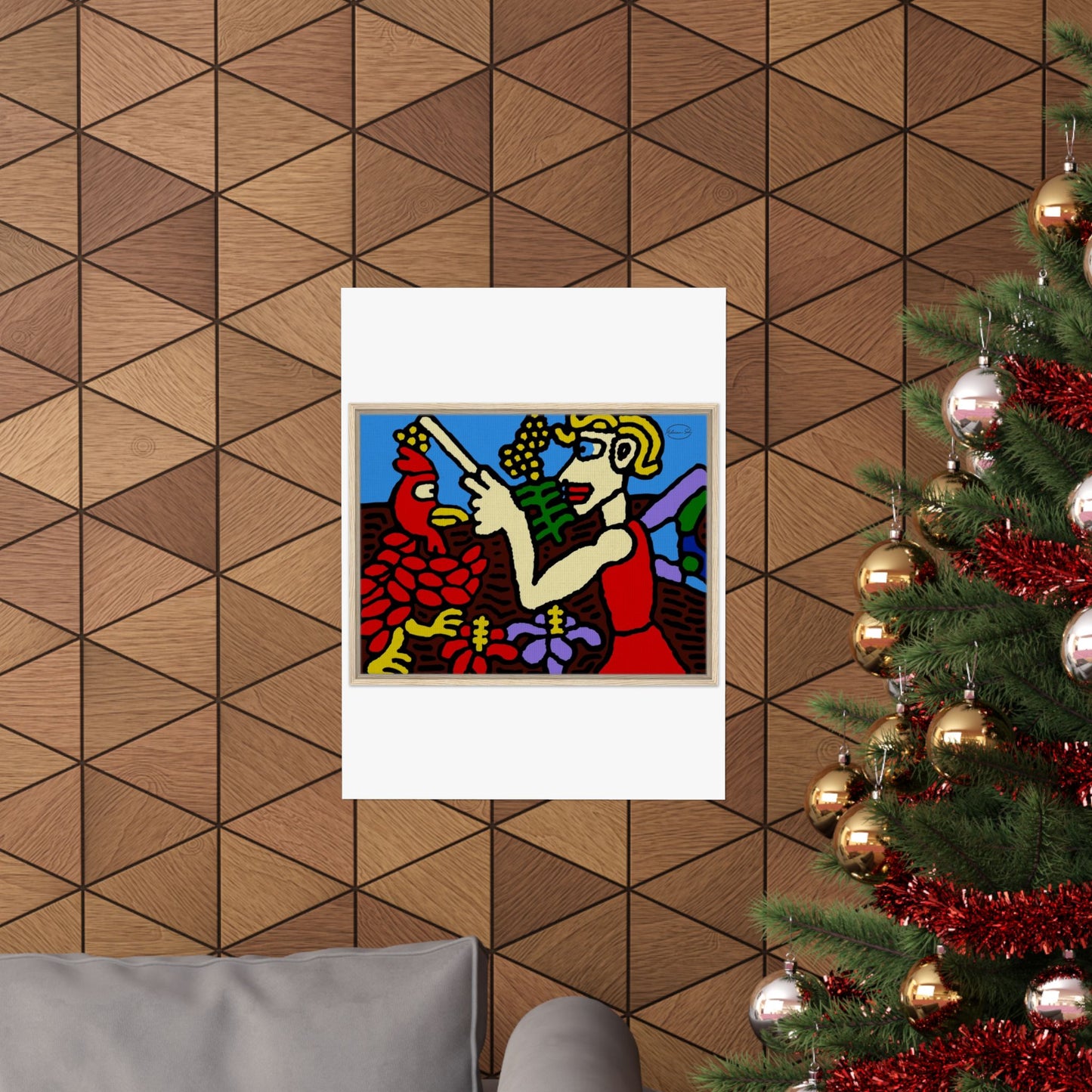 The hen gaining a blessing from a fairy Matte Poster Vertical (Large)