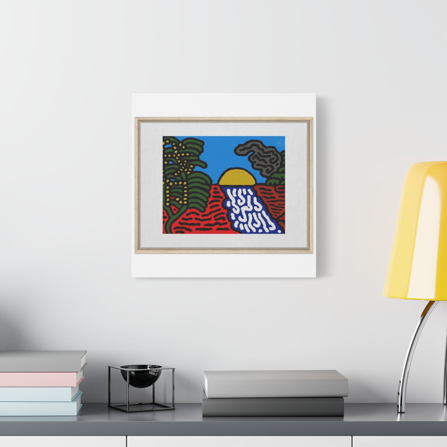The river that joins the Australian wattle and Lebanese cedar tree in friendship Canvas (Small)