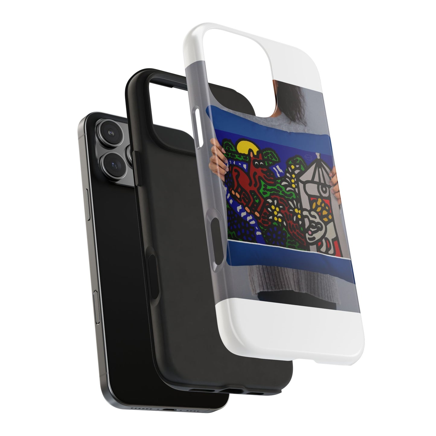 Bunny welcoming a friendly horse on his journey Tough Phone Case