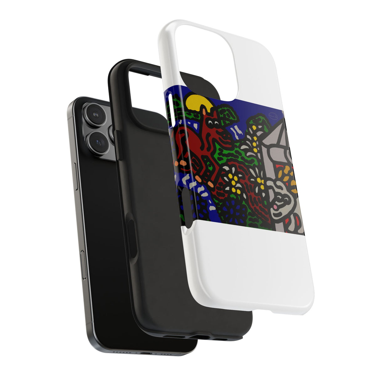 Bunny welcoming a friendly horse on his journey Tough Phone Case