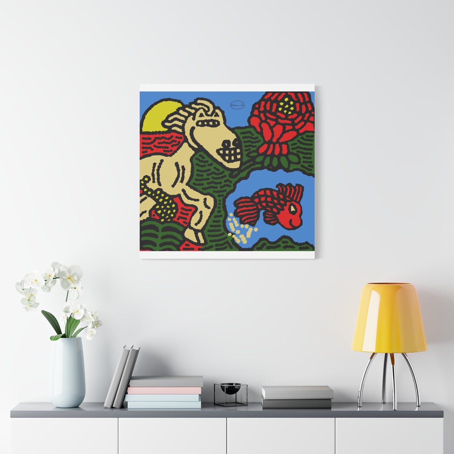 Galloping carefree through life Canvas (Large)