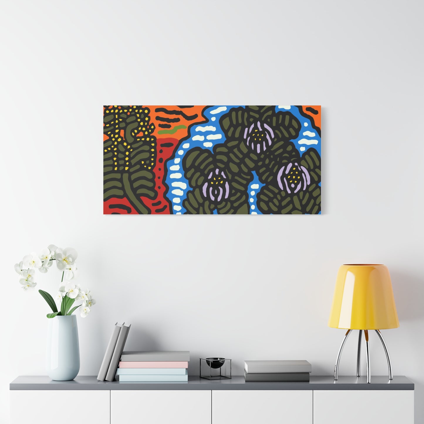 The Sri Lankan water lilies meets the Australian wattle Canvas (Small)