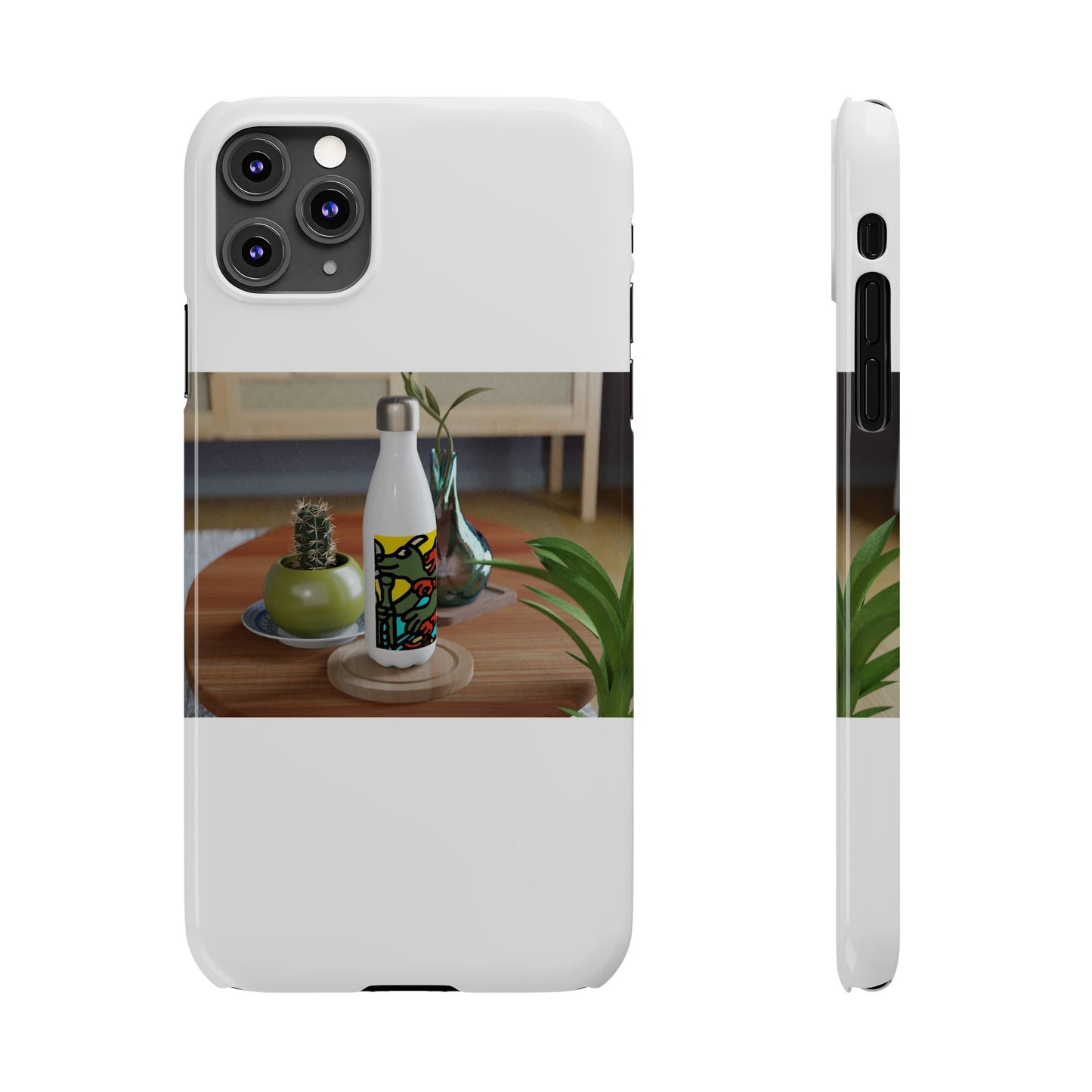 Two dragons enjoying a feast together Slim Phone Case