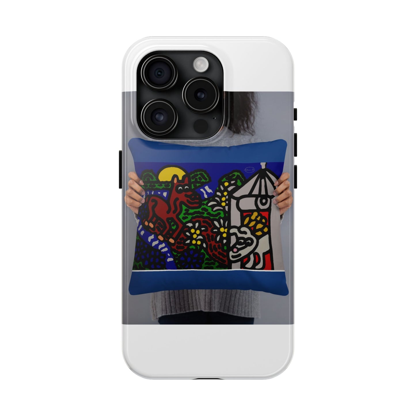 Bunny welcoming a friendly horse on his journey Tough Phone Case