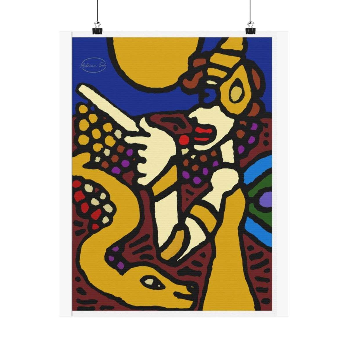 The golden snake being blessed by the fairy Matte Poster Vertical (Small)