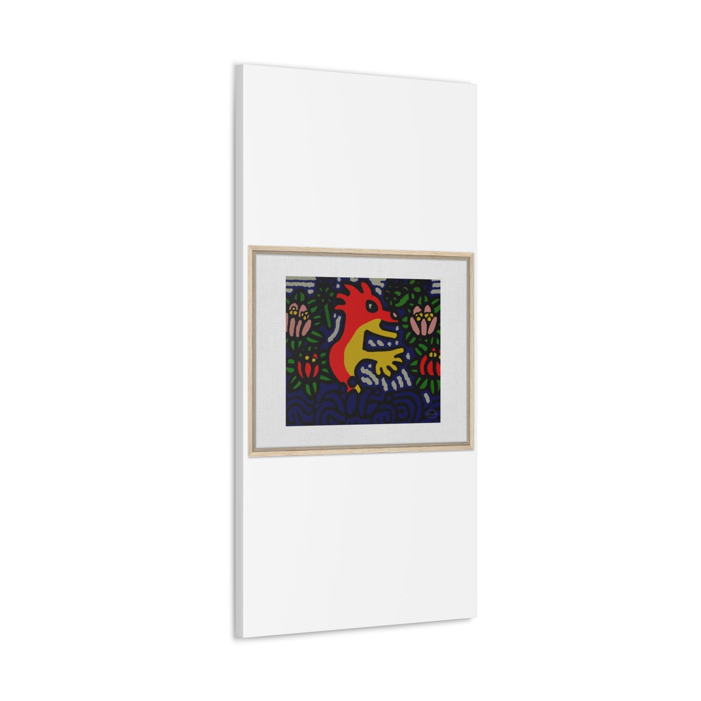 Breaking through the surface of a lotus pond Canvas (Large)
