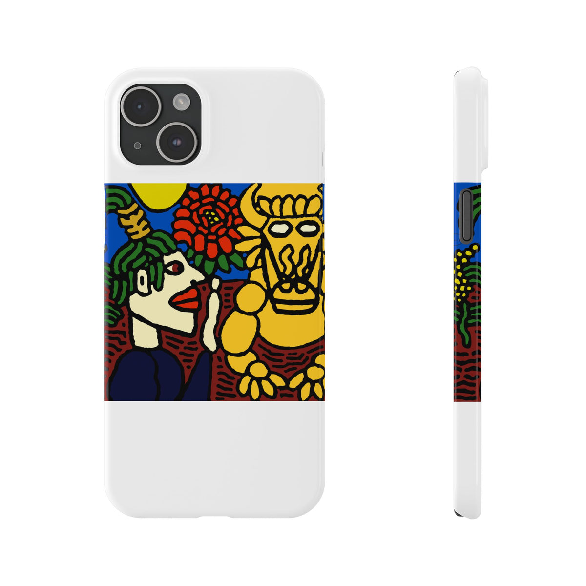 The warrior hailing the mighty golden dragon Slim Phone Case