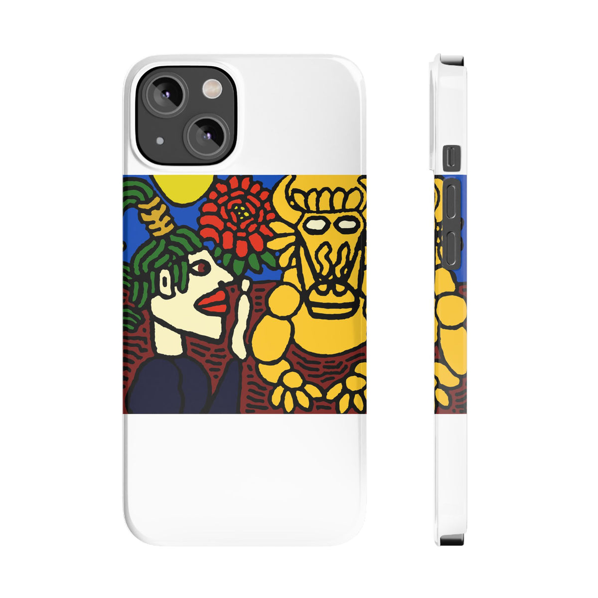 The warrior hailing the mighty golden dragon Slim Phone Case