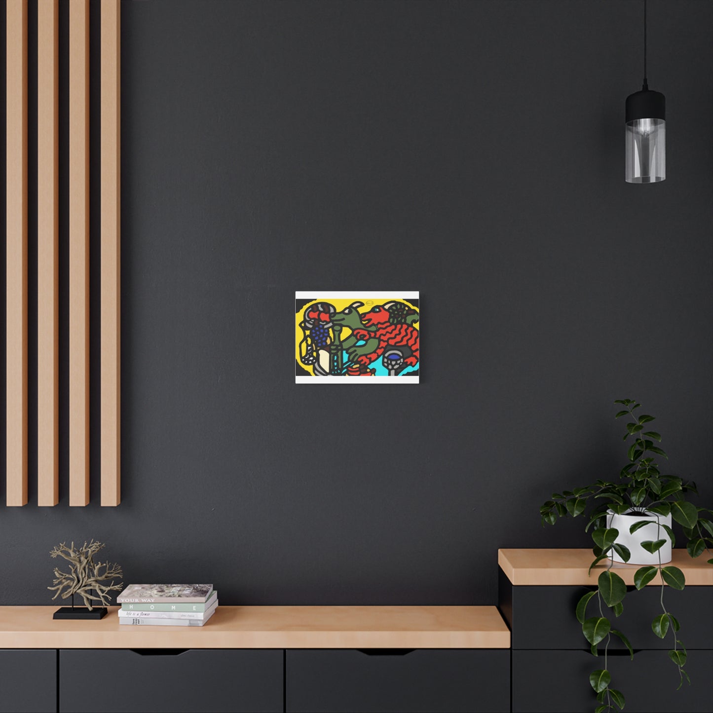 Two dragons enjoying a feast together Canvas (Small)