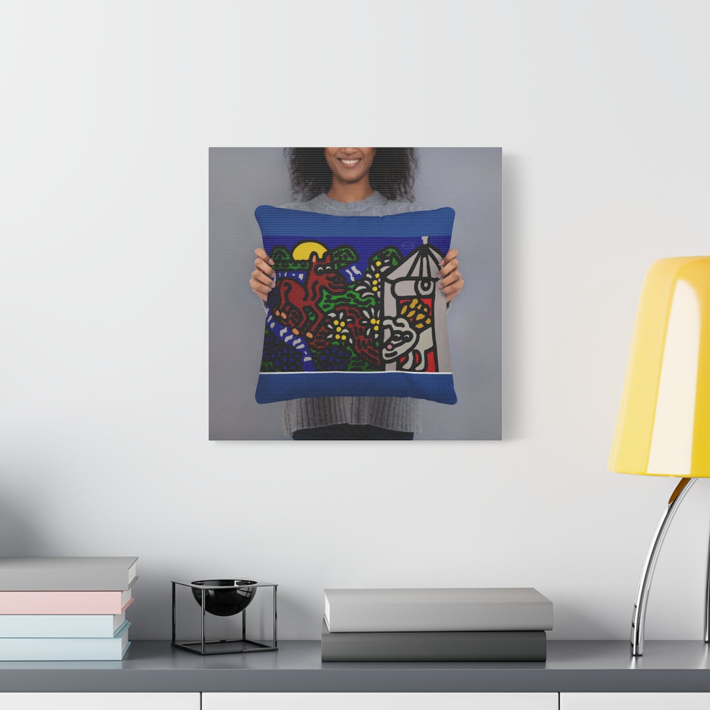 Bunny welcoming a friendly horse on his journey Canvas (Small)