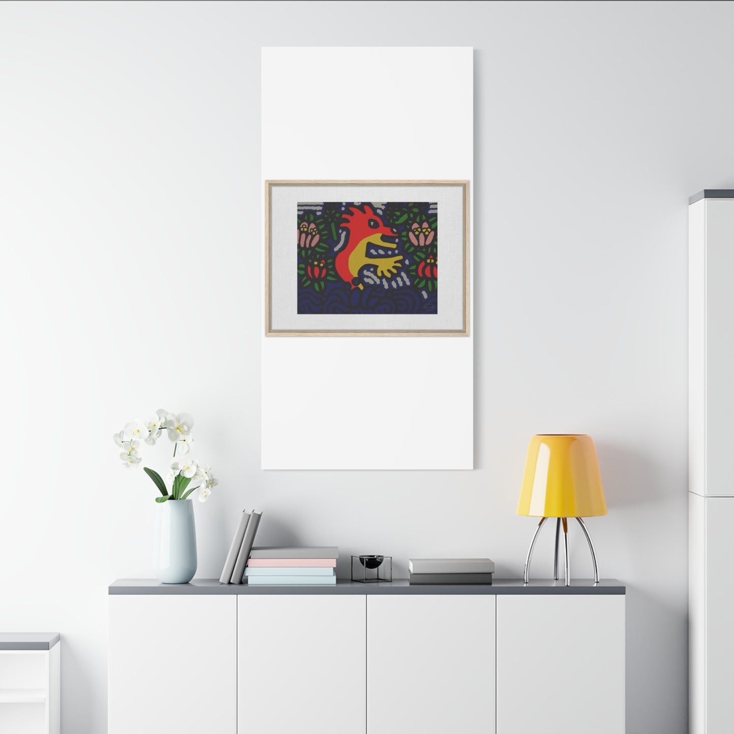 Breaking through the surface of a lotus pond Canvas (Large)