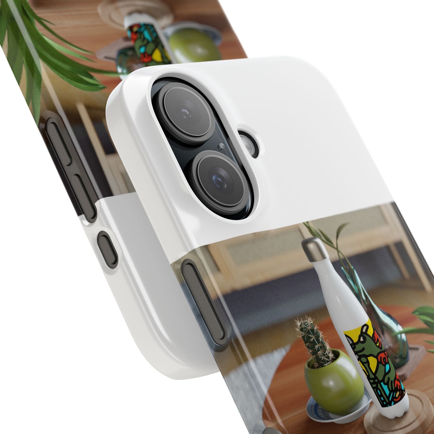 Two dragons enjoying a feast together Slim Phone Case