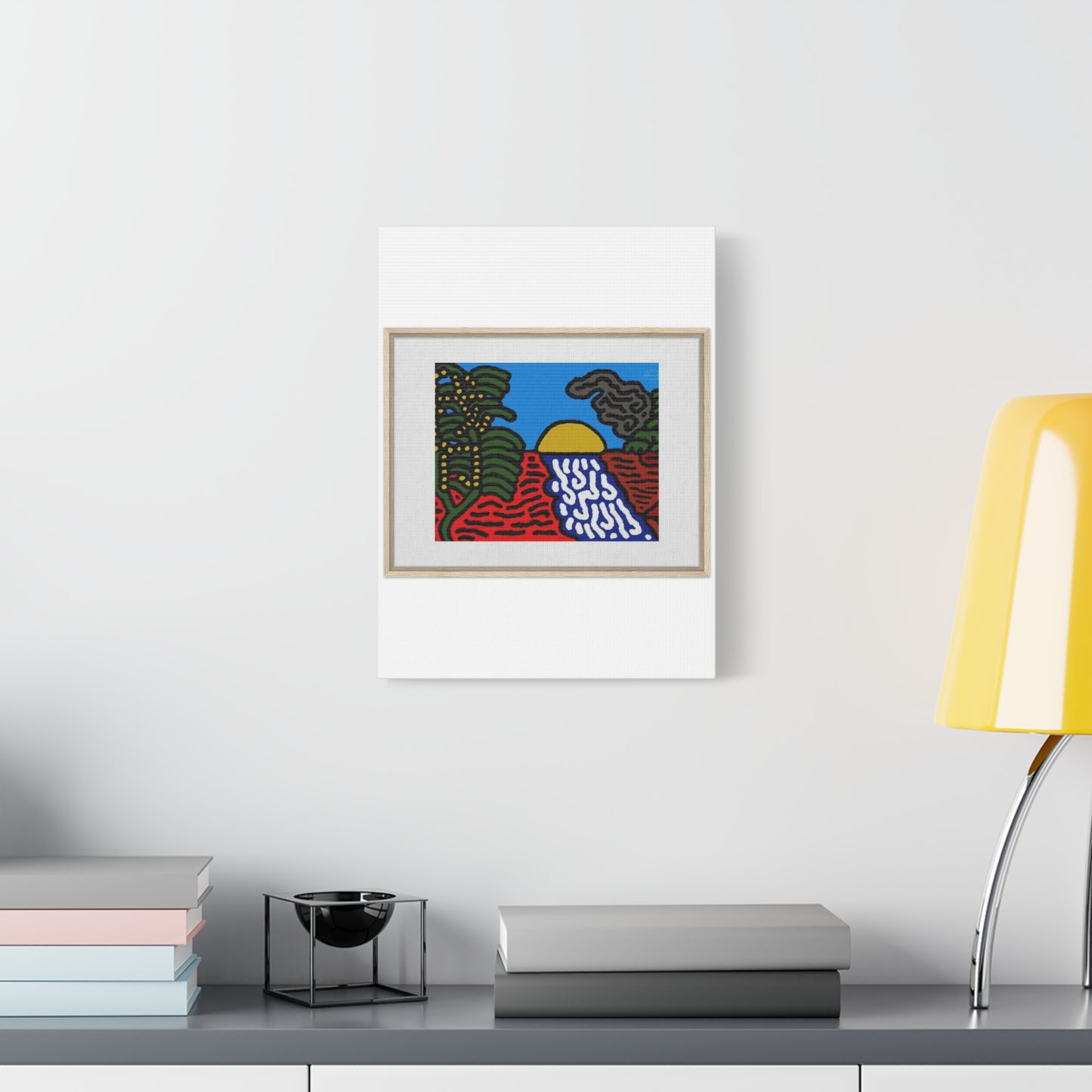 The river that joins the Australian wattle and Lebanese cedar tree in friendship Canvas (Small)
