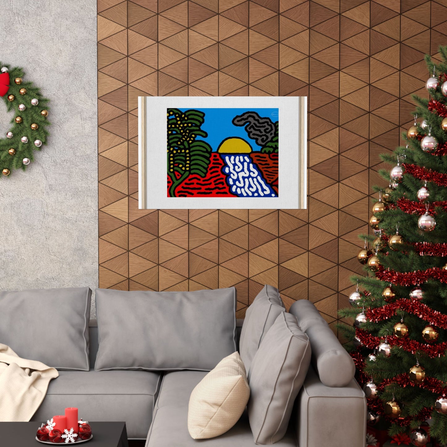 The river that joins the Australian wattle and Lebanese cedar tree in friendship Matte Poster Horizontal (Large)