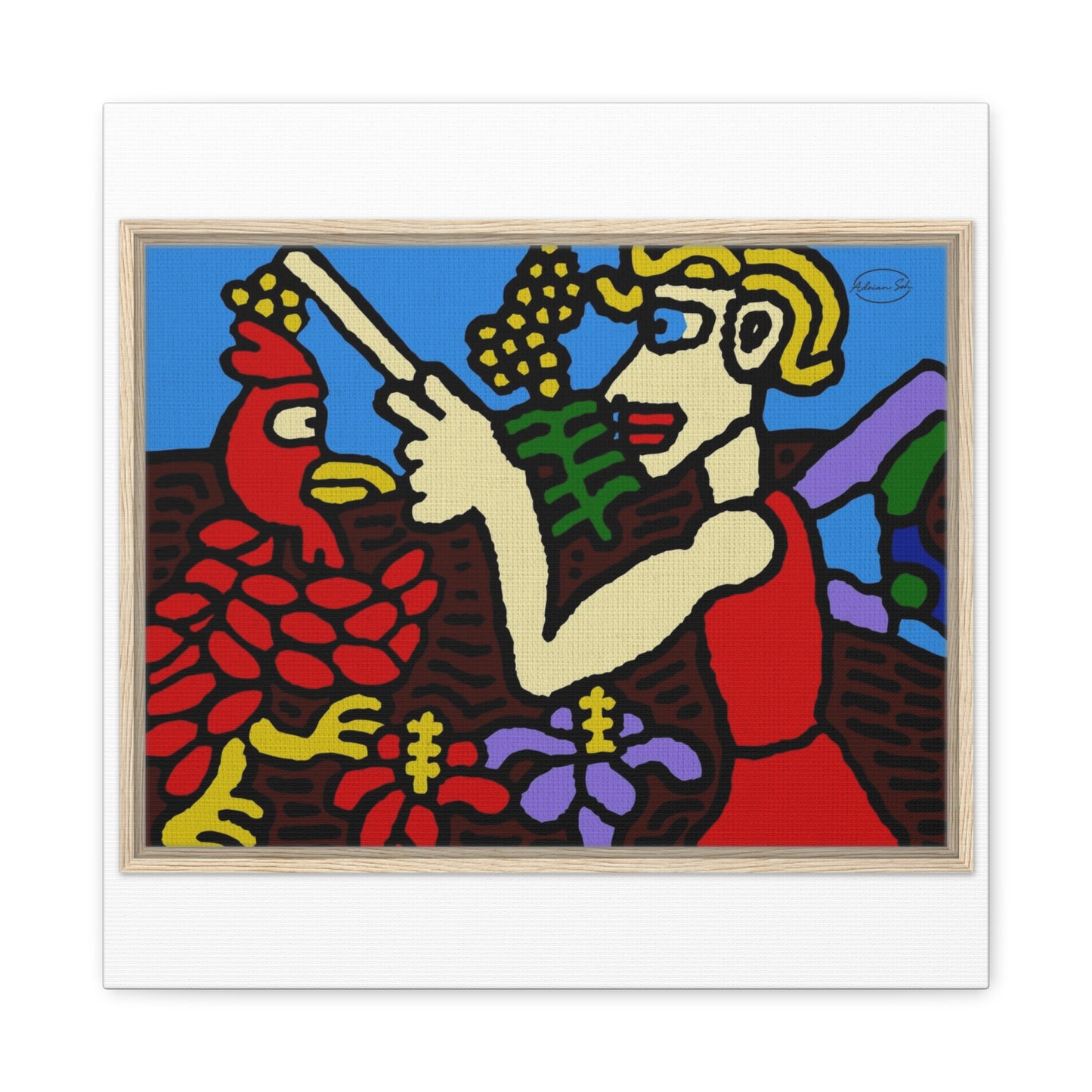 The hen gaining a blessing from a fairy Canvas (Small)