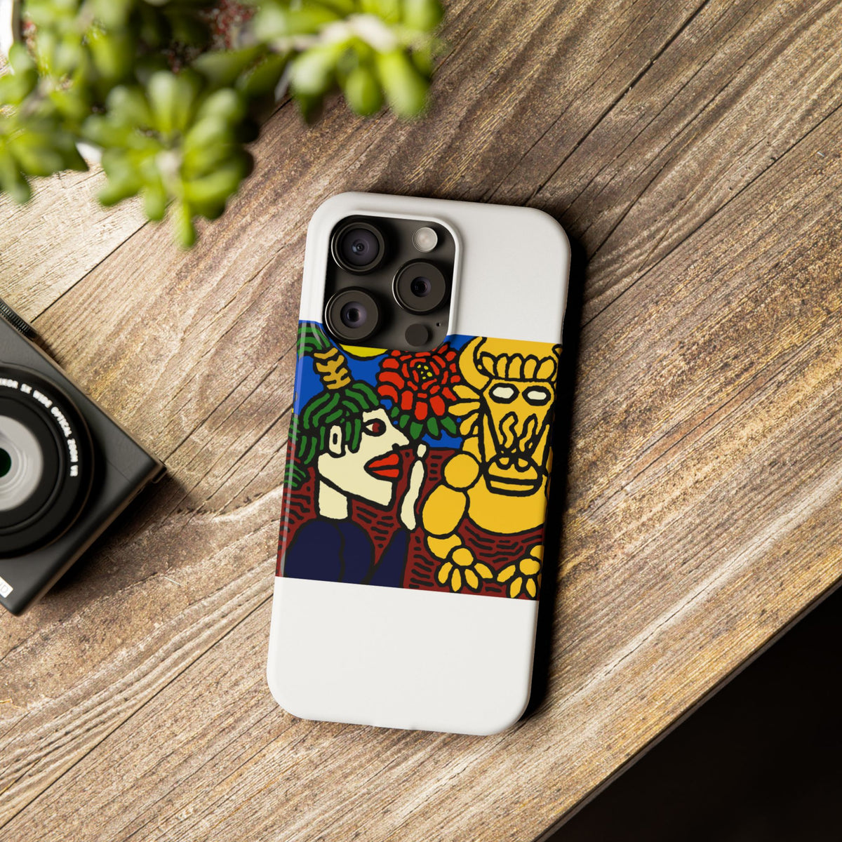 The warrior hailing the mighty golden dragon Slim Phone Case