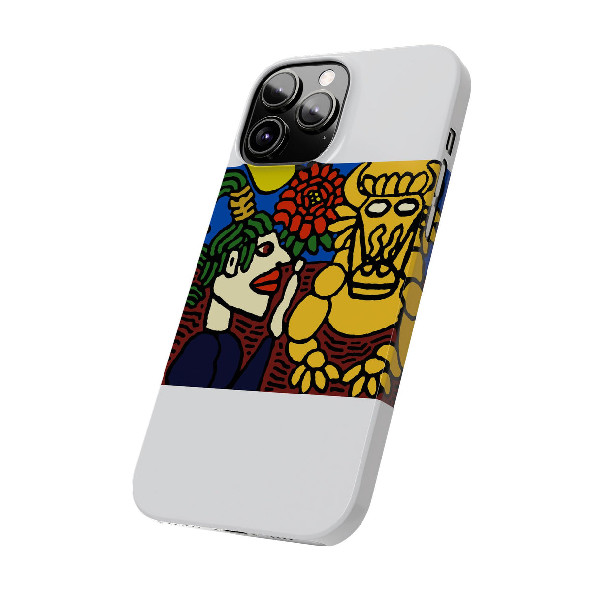 The warrior hailing the mighty golden dragon Slim Phone Case