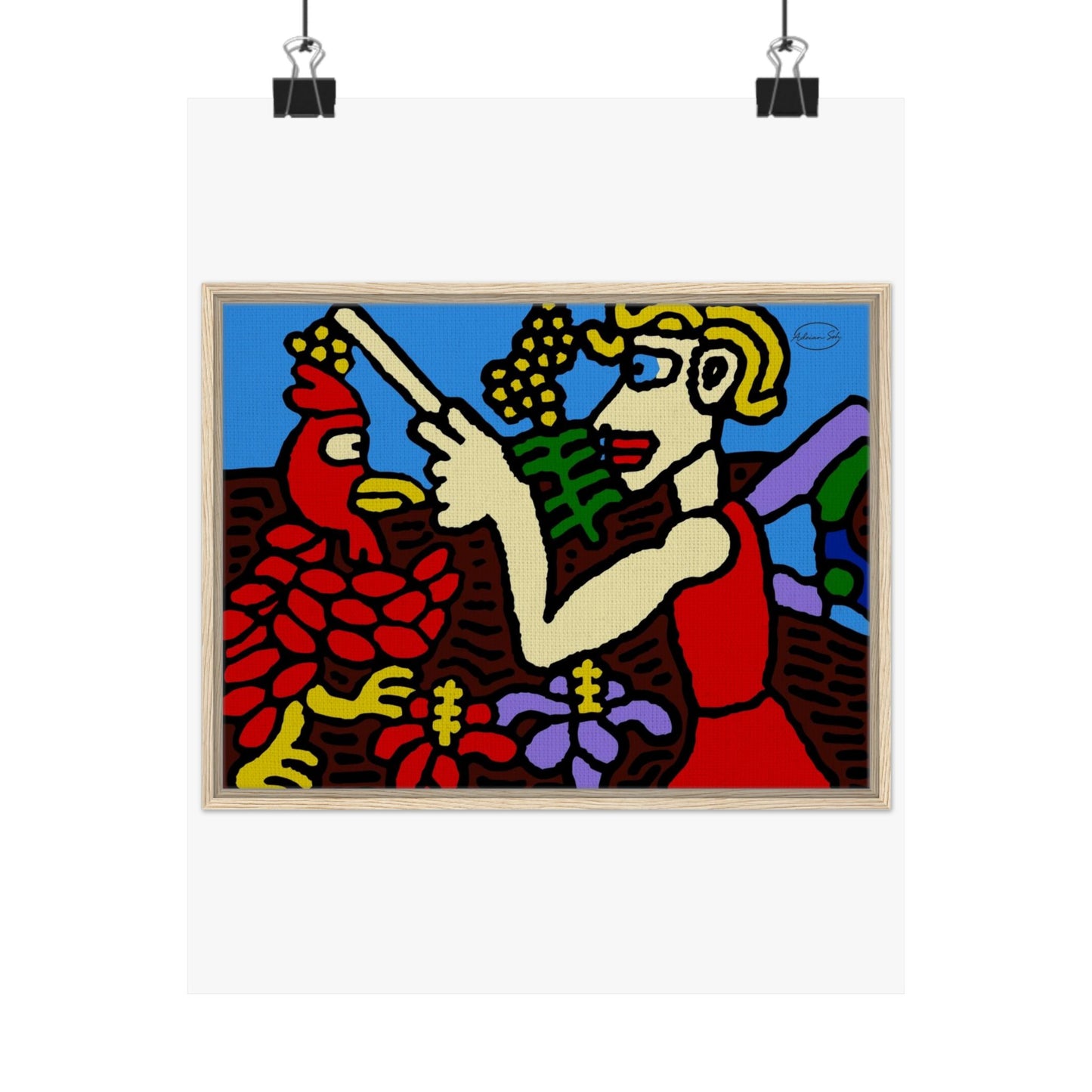 The hen gaining a blessing from a fairy Matte Poster Vertical (Small)