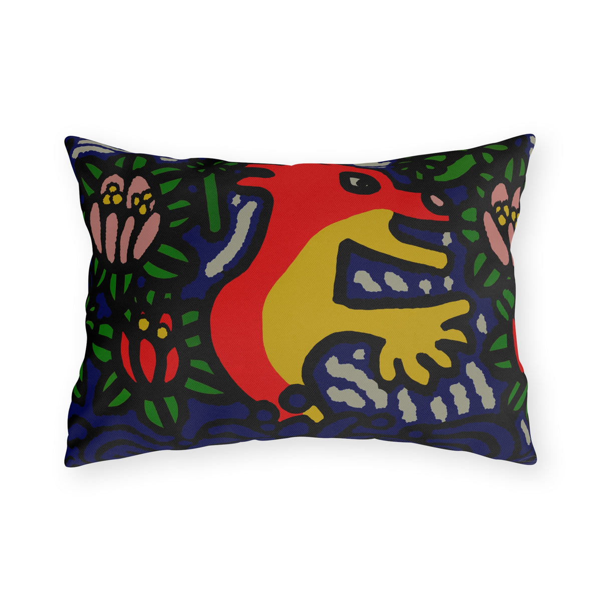 Breaking through the surface of a lotus pond — Outdoor Pillow