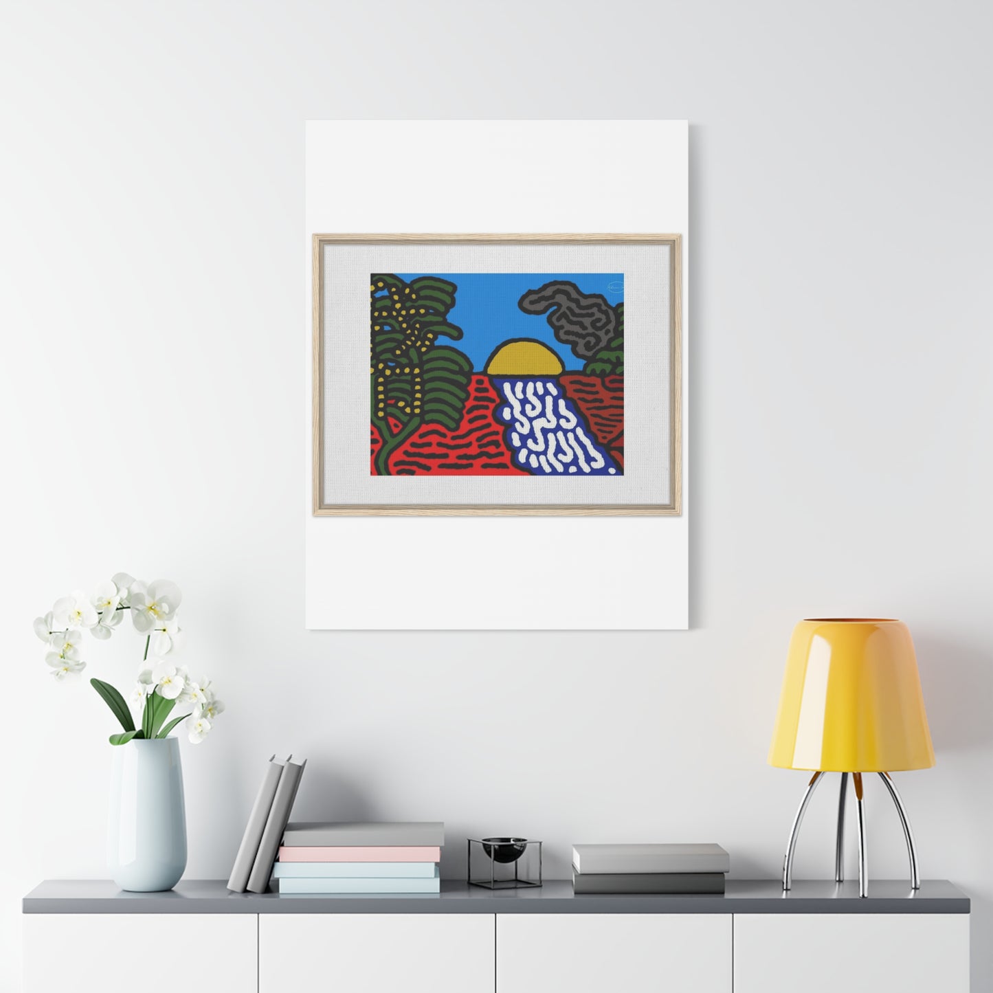 The river that joins the Australian wattle and Lebanese cedar tree in friendship Canvas (Large)