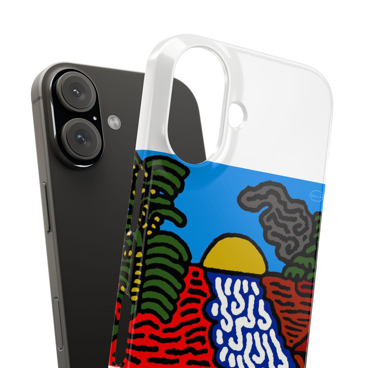 The river that joins the Australian wattle and Lebanese cedar tree in friendship Slim Phone Case