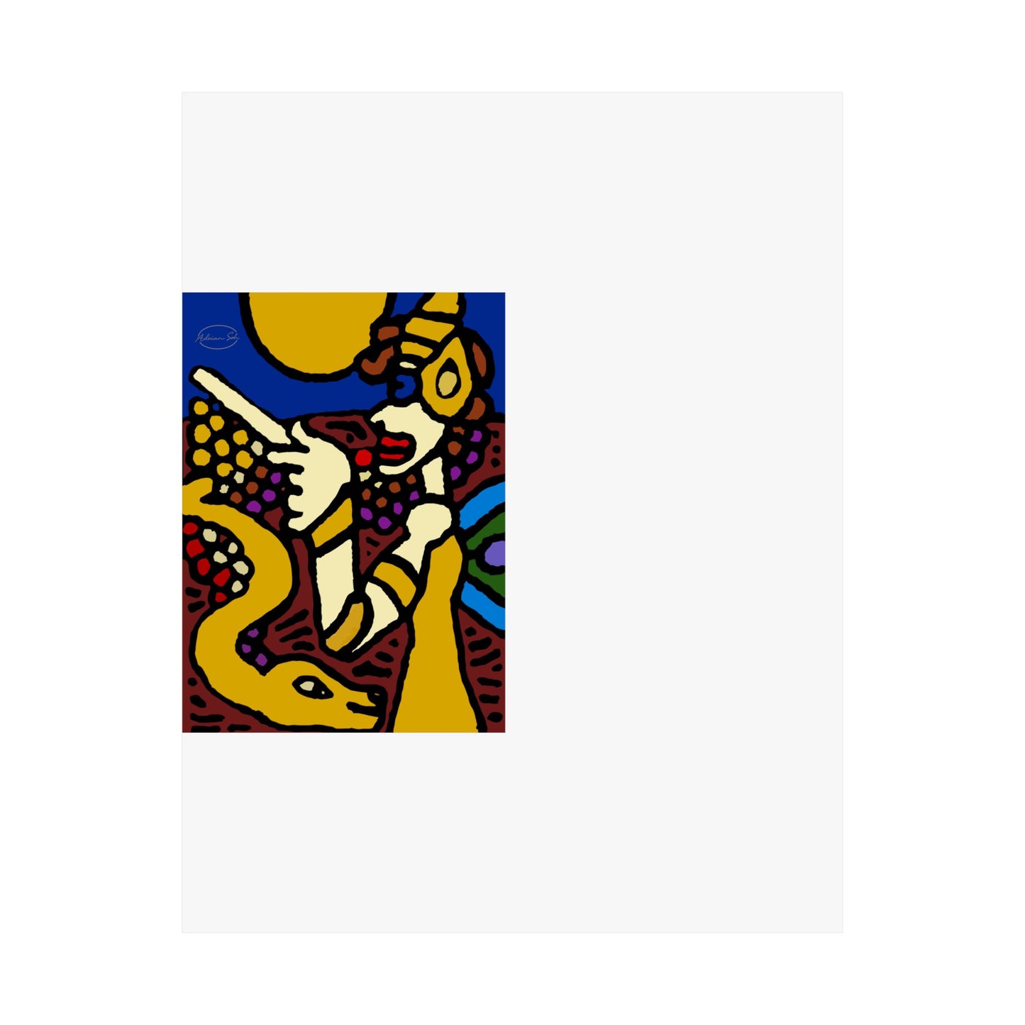 The golden snake being blessed by the fairy Matte Poster Vertical (Small)