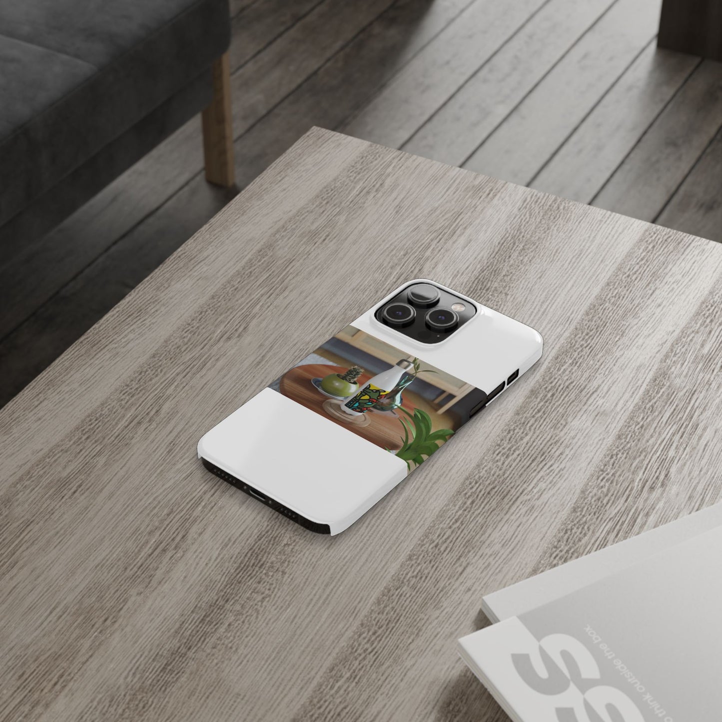 Two dragons enjoying a feast together Slim Phone Case